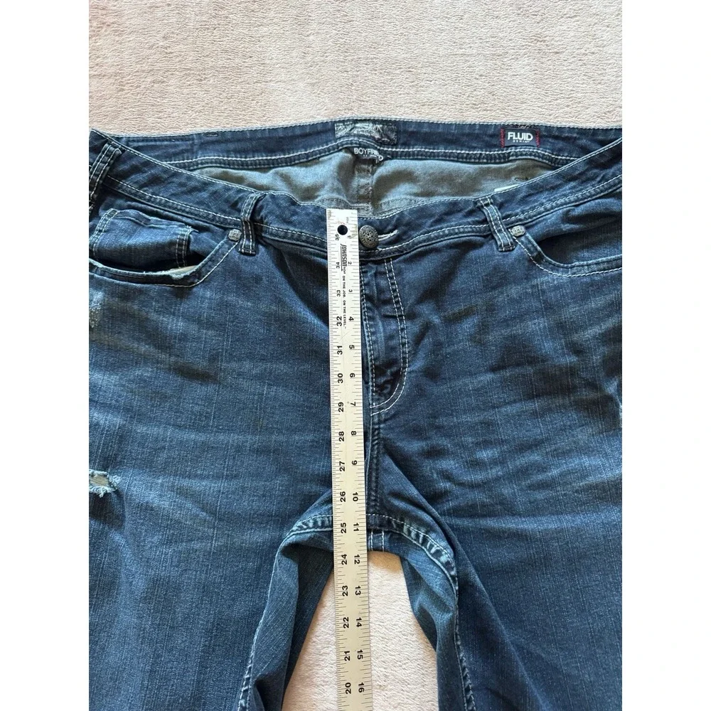 Silver Jeans Womens Boyfriend Distressed Blue Denim‎ Jean Sz 24
